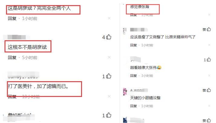 这还是胡彦斌吗？不会走上前任整容那条路了吧？