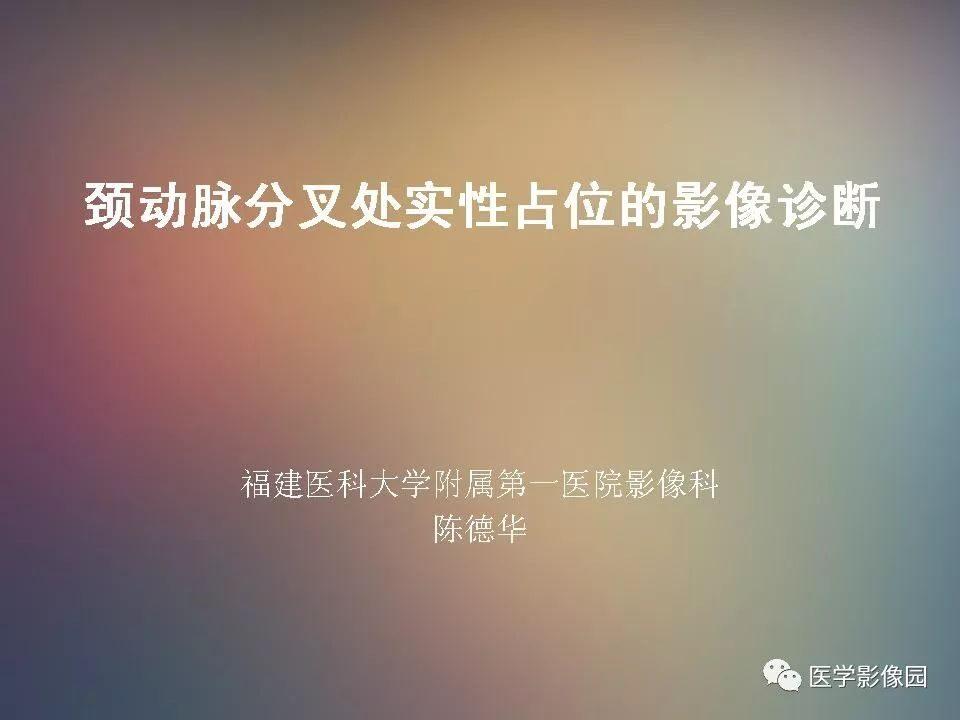 颈动脉分叉处实性占位的影像诊断