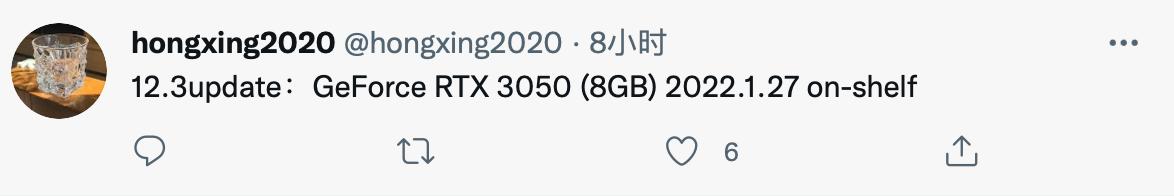 8GB“大显存”，消息称英伟达 RTX 3050 将于 1 月 27 日上市