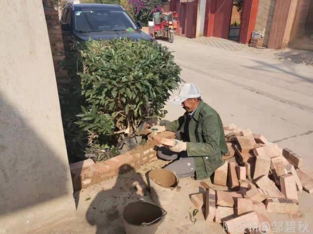 三岔河镇杨家坝村群众自建花坛提升人居环境