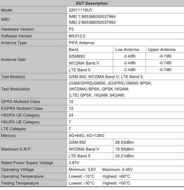 或2022年Q1亮相，Redmi10 2022获得FCC认证