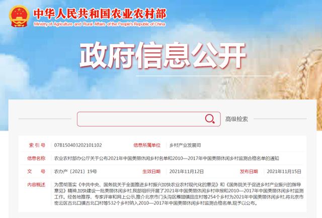 名单公布！灵武市这个村入选中国美丽休闲乡村