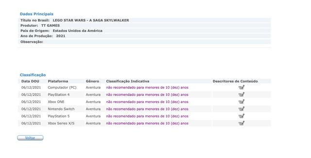《乐高星球大战：天行者传奇》已在巴西获得分级