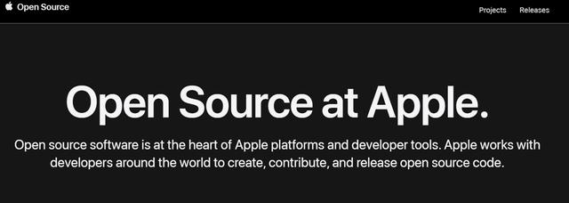 苹果推出重新设计的开源网站，包括iOS、macOS代码