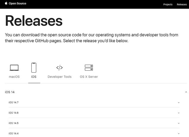 苹果推出重新设计的开源网站，包括iOS、macOS代码