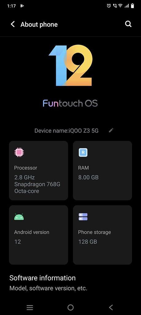 iQOO Z3 海外率先获推 Funtouch OS 12，基于 Android 12 开发