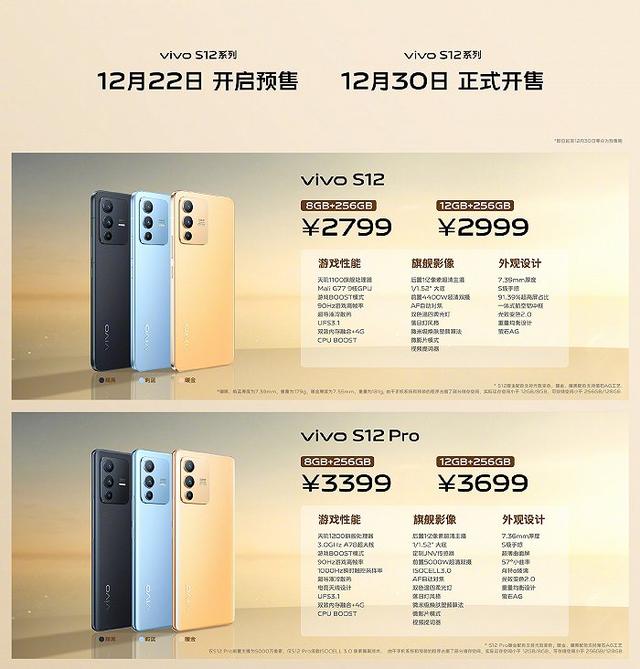 vivo发布S12系列新机，2799元起售