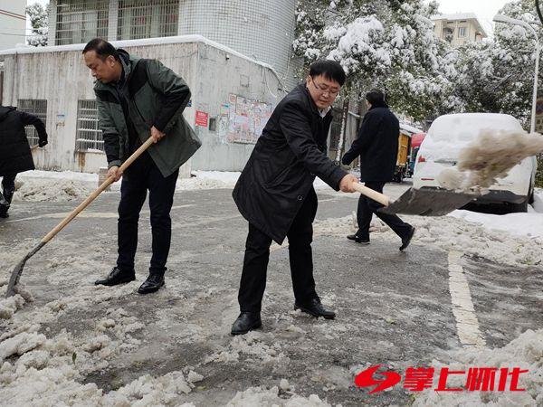 市农业农村局积极组织党员干部开展扫雪除冰行动