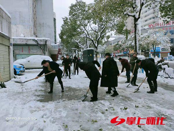 市农业农村局积极组织党员干部开展扫雪除冰行动