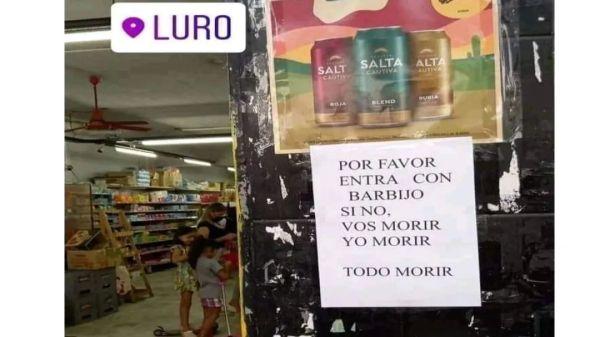 “不戴口罩大家都完蛋”：阿根廷华人超市硬核防疫告示引热议