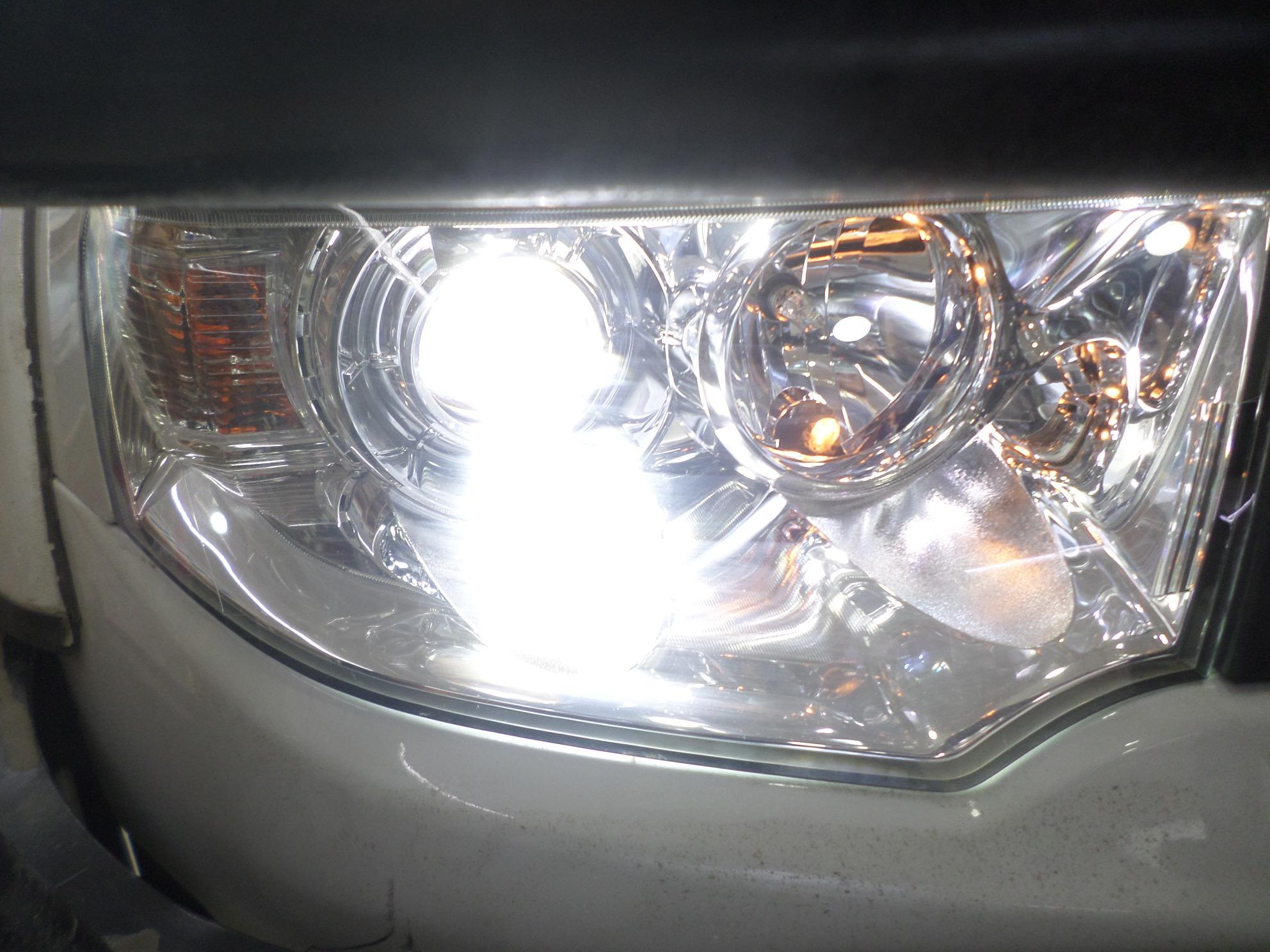 帕杰罗升级LED双光透镜，北京汽车前大灯升级