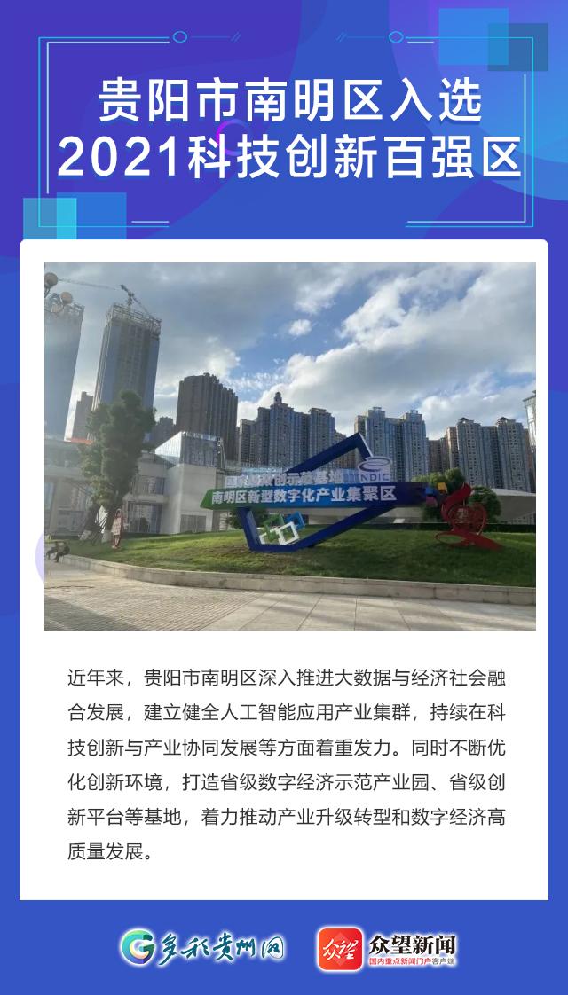 【海报】贵阳市南明区入选2021科技创新百强区