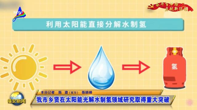 福安乡贤在太阳能光解水制氢领域研究取得重大突破