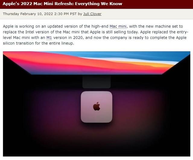 M1 Pro、M1 Max加持！新款Mac mini最快春季发布会亮相