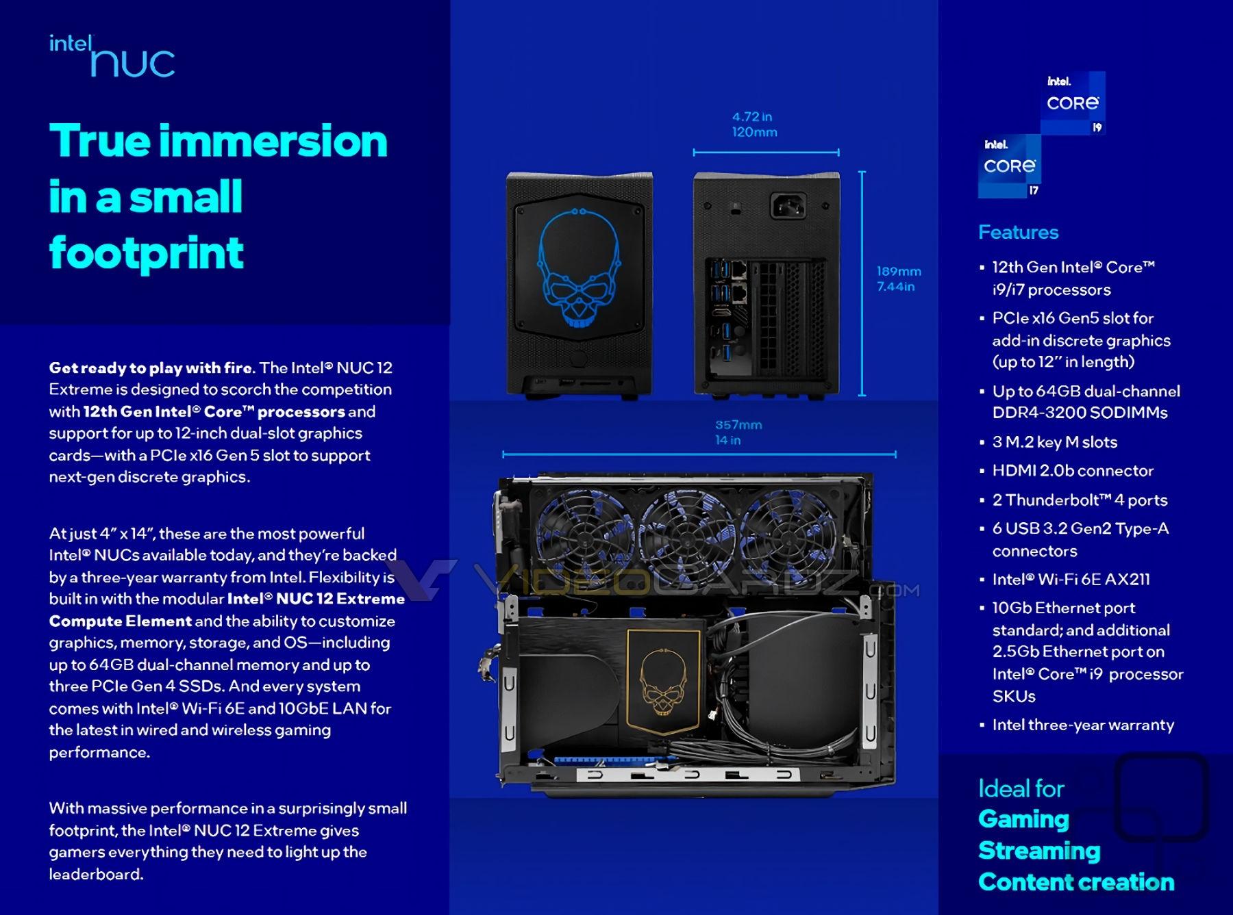Intel 12代NUC迷你机至尊版细节泄露 首次可升级CPU