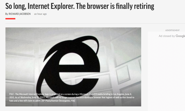 今日起，IE浏览器正式退休