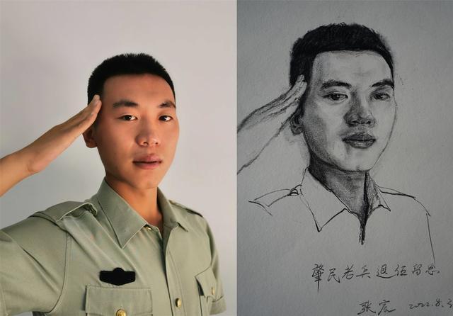 中国武警素描画图片