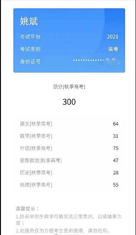 这位知名艺人去年高考落榜！如今噩耗又临，网传成绩308数学25分